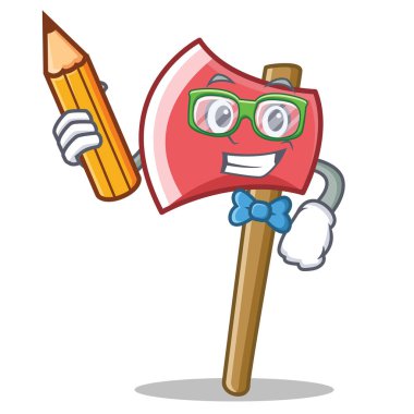 Öğrenci balta karakter karikatür tarzı