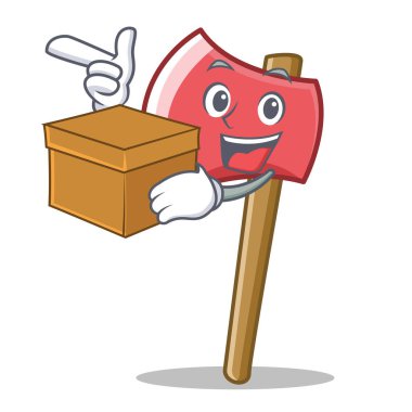 Kutusu balta karakter karikatür tarzı ile