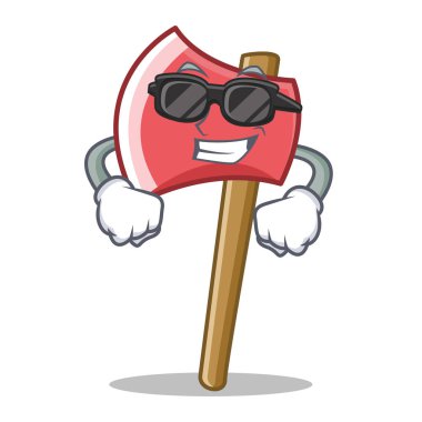 Süper cool balta karakter karikatür tarzı