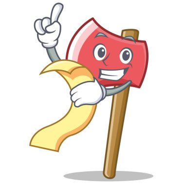 Menü balta karakter karikatür tarzı ile