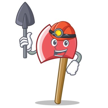 Madenci balta karakter karikatür tarzı