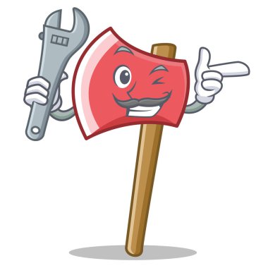 Mekanik balta karakter karikatür tarzı