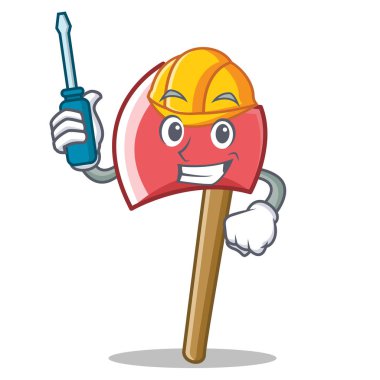 Otomotiv balta karakter karikatür tarzı