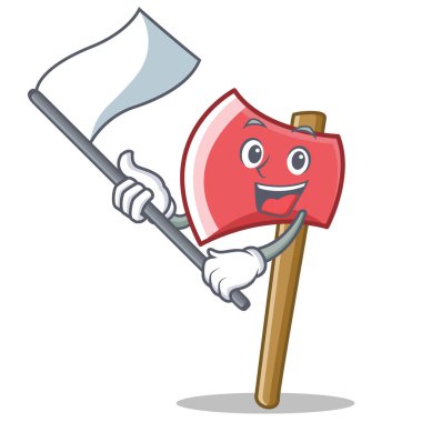 Bayrak balta karakter karikatür tarzı ile