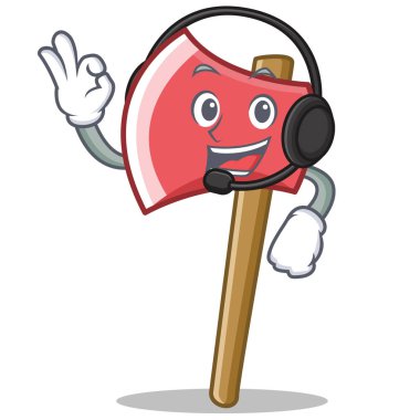 Kulaklık balta karakter karikatür tarzı ile