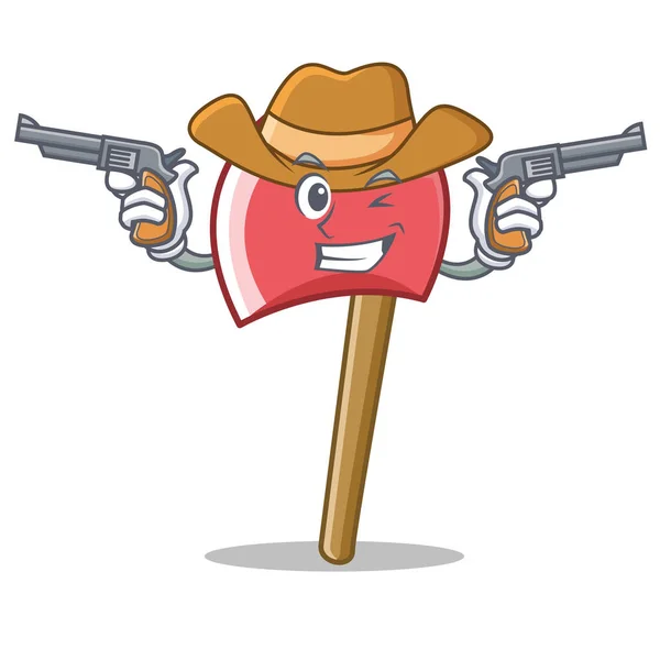 Cowboy Axt Charakter Cartoon-Stil — Stockvektor