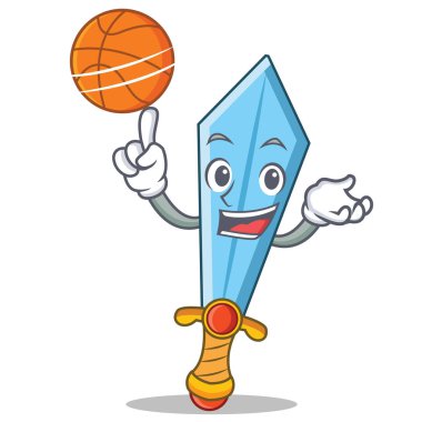 Basketbol kılıç karakter karikatür tarzı ile