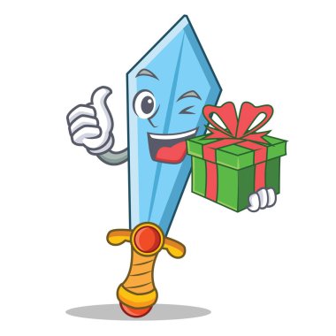 Hediye kılıç karakter karikatür tarzı ile