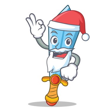 Noel Baba kılıcı karakter karikatür tarzı