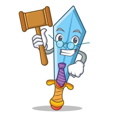 Yargıç kılıç karakter karikatür tarzı