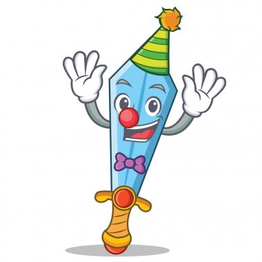 Palyaço kılıç karakter karikatür tarzı