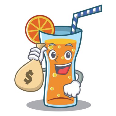 Para çantası kokteyl karakter karikatür tarzı ile
