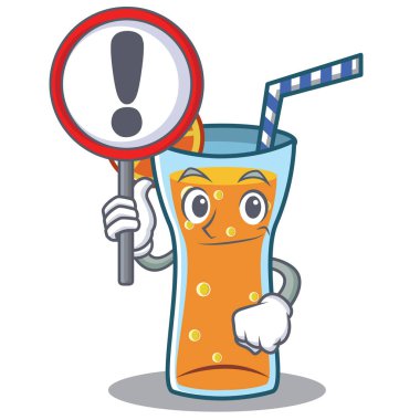 İşareti kokteyl karakter karikatür tarzı ile