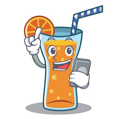 Telefon kokteyl karakter karikatür tarzı ile