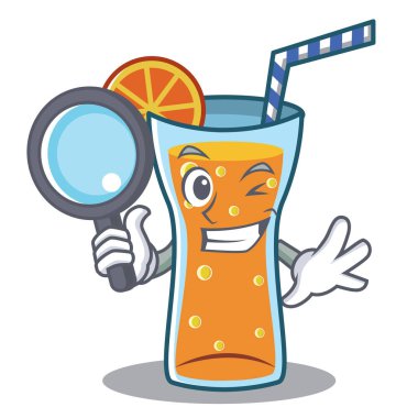 Dedektif kokteyl karakter karikatür tarzı