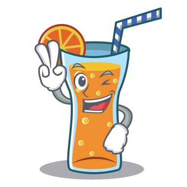 İki kokteyl karakter karikatür tarzı parmak