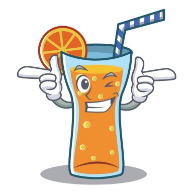 Wink kokteyl karakter karikatür tarzı