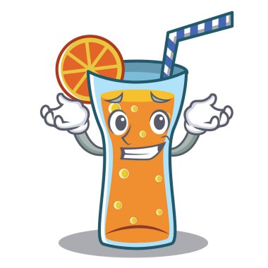 Kokteyl karakter karikatür tarzı sırıtarak