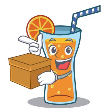 Kutusu kokteyl karakter karikatür tarzı ile