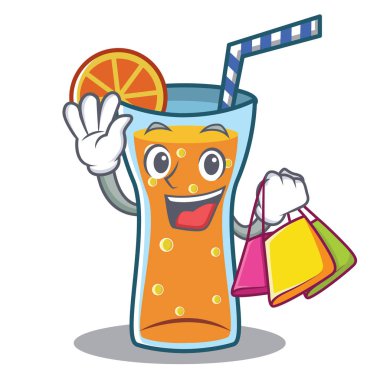 Kokteyl karakter karikatür tarzı alışveriş