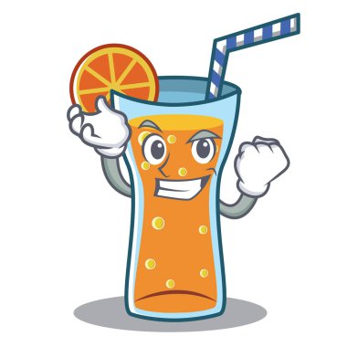 Başarılı kokteyl karakter karikatür tarzı
