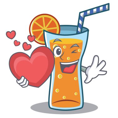 Kalp kokteyl karakter karikatür tarzı ile