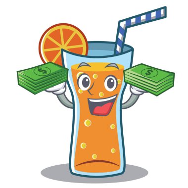 Para kokteyl karakter karikatür tarzı ile