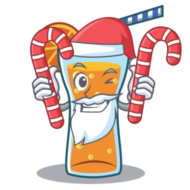 Santa şeker kokteyl karakter karikatür tarzı ile