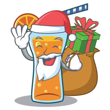 Noel Baba hediye kokteyl karakter karikatür tarzı ile