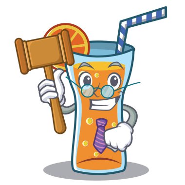 Yargıç kokteyl karakter karikatür tarzı