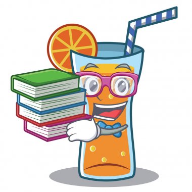 Öğrenci kitap kokteyl karakter karikatür tarzı ile