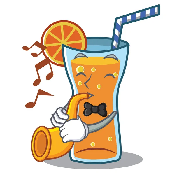 With trumpet cocktail character cartoon style — Stock Vector