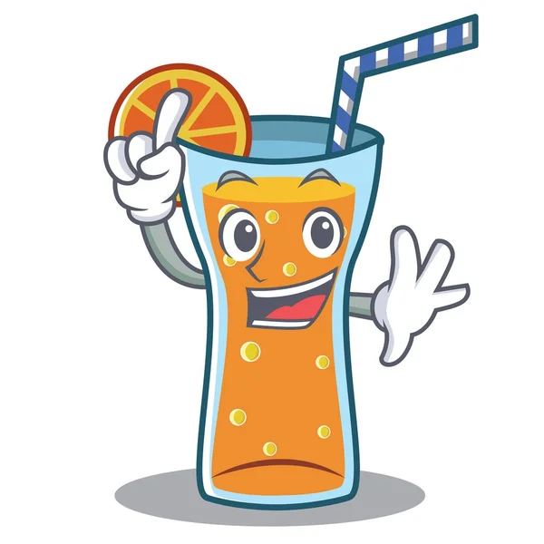 Dedo cocktail personagem desenho animado estilo — Vetor de Stock