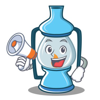 Megafon fener karakter karikatür tarzı ile