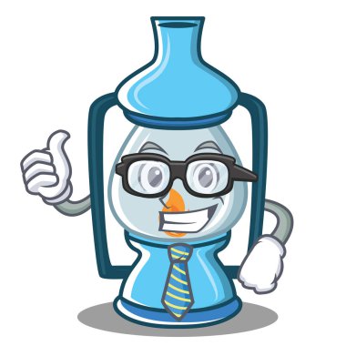 İşadamı fener karakter karikatür tarzı