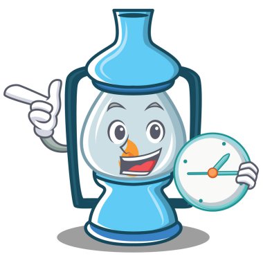 Saat fener karakter karikatür tarzı ile