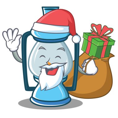 Noel Baba hediye fener karakter karikatür tarzı ile