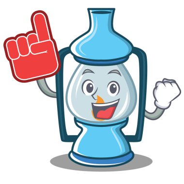 Köpük parmak fener karakter karikatür tarzı