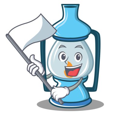 Bayrak fener karakter karikatür tarzı ile