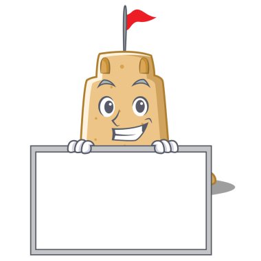 Yönetim Kurulu sandcastle karakter karikatür tarzı ile sırıtarak