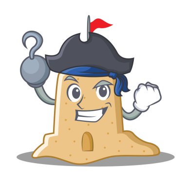 Korsan sandcastle karakter karikatür tarzı