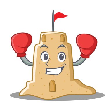 Boks sandcastle karakter karikatür tarzı