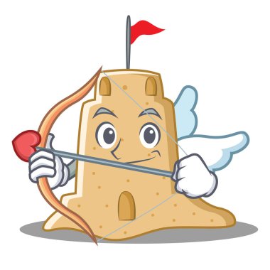 Aşk tanrısı sandcastle karakter karikatür tarzı