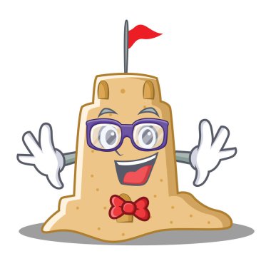 Geek sandcastle karakter karikatür tarzı
