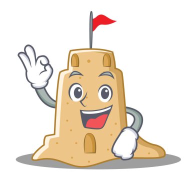 Sandcastle karakter karikatür tarzı Tamam