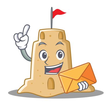 Zarf sandcastle karakter karikatür tarzı ile