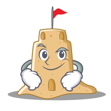 Smirking sandcastle karakter karikatür tarzı