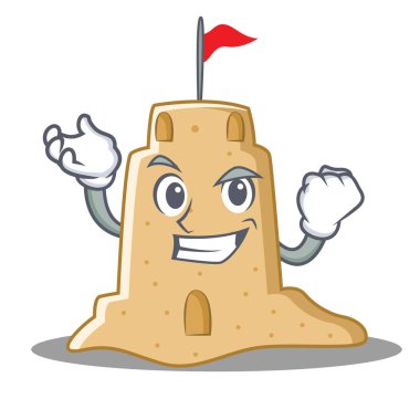 Başarılı sandcastle karakter karikatür tarzı