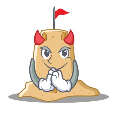 Şeytan sandcastle karakter karikatür tarzı