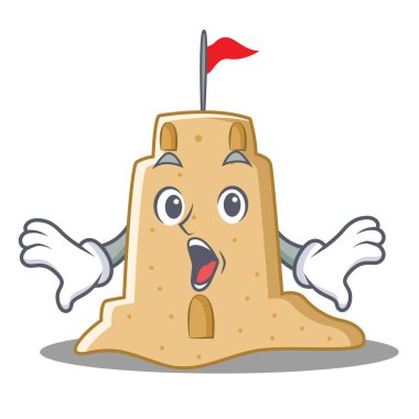 Sürpriz sandcastle karakter karikatür tarzı